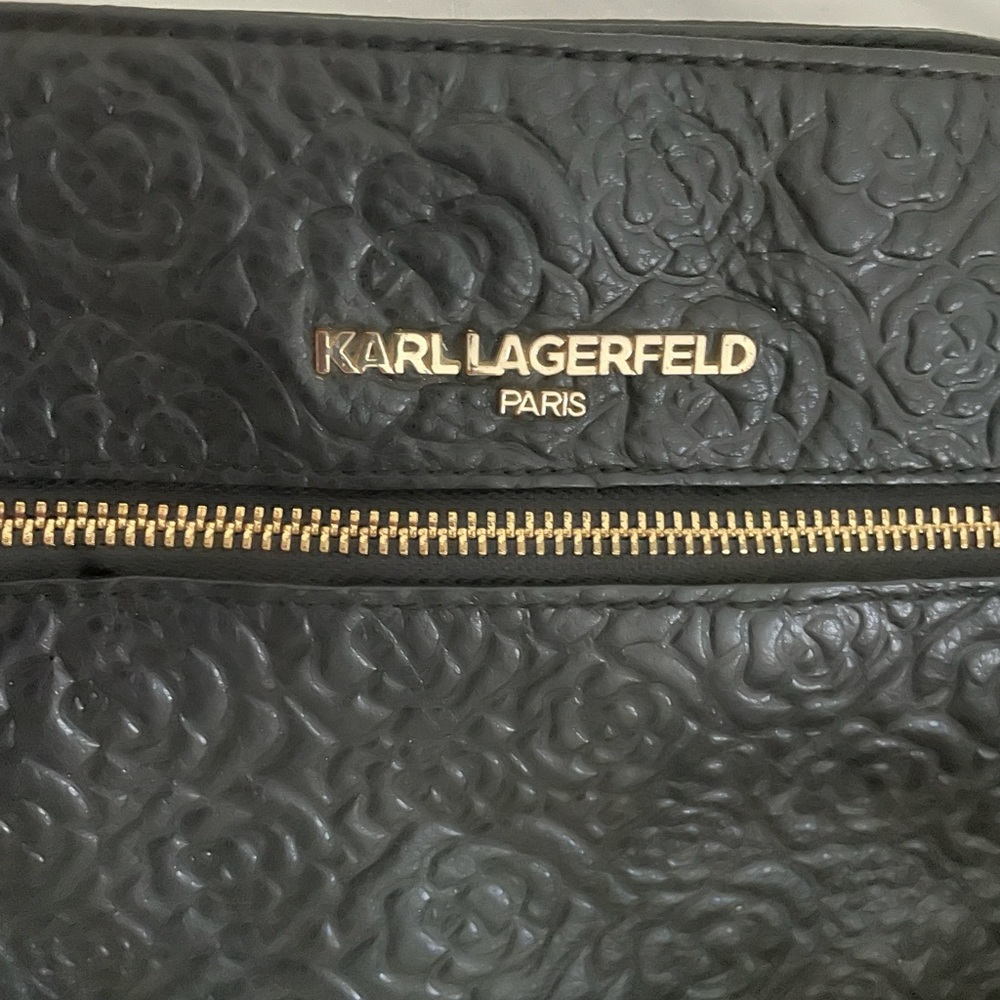 Karl Largarfeld Floral Leather Shoulder Bag